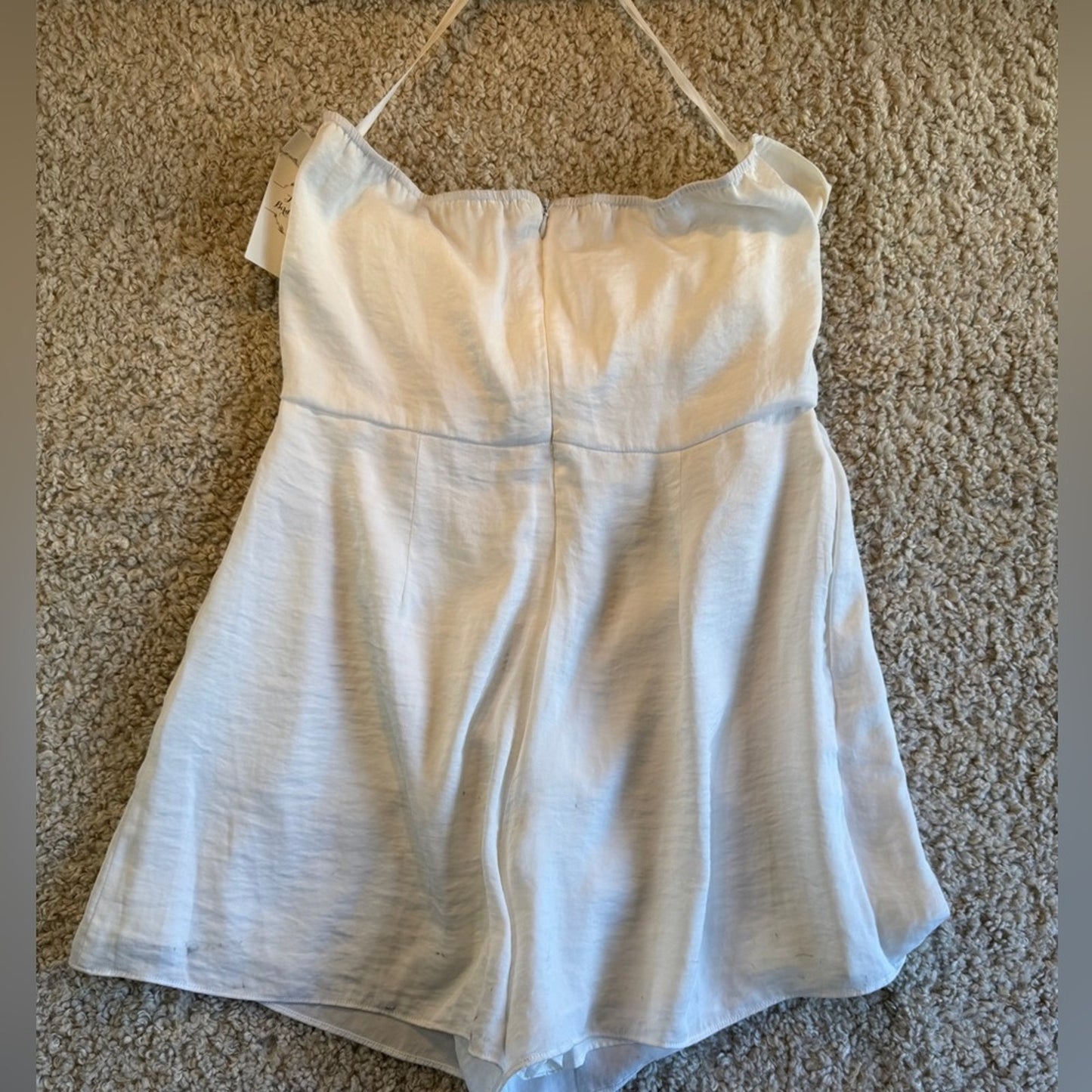 White Knot Detail Halter Romper - Size Large - NWOT