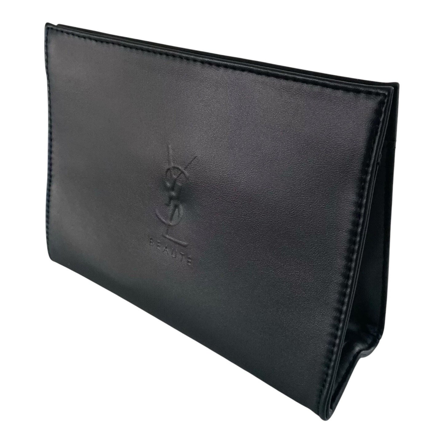 Yves Saint Laurent YSL Beaute Black Faux Leather Toiletry Makeup Cosmetic Bag