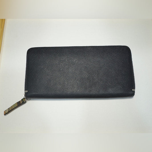 Paul Smith Saffiano Leather Black Zip-Around Wallet