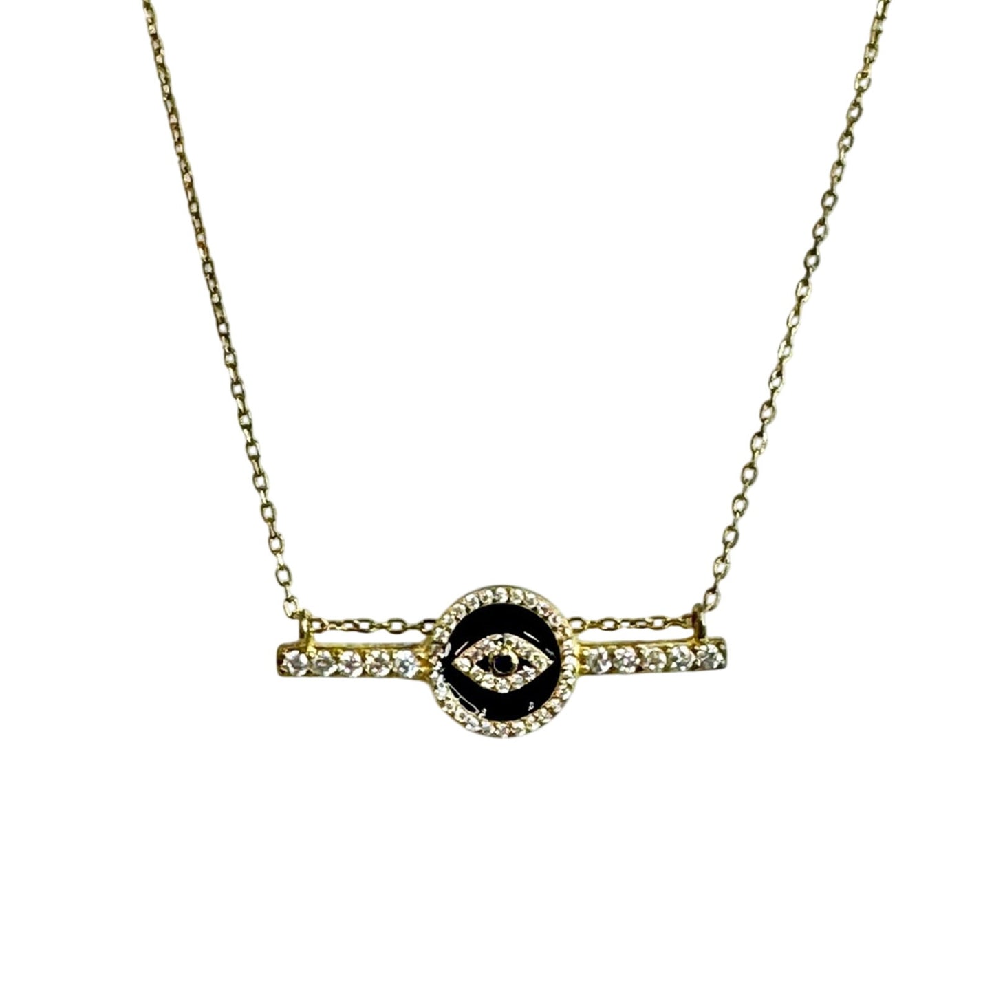 Rachel Zoe Designer Crystal Bar Pendant Necklace – Gold-Tone Sterling Silver