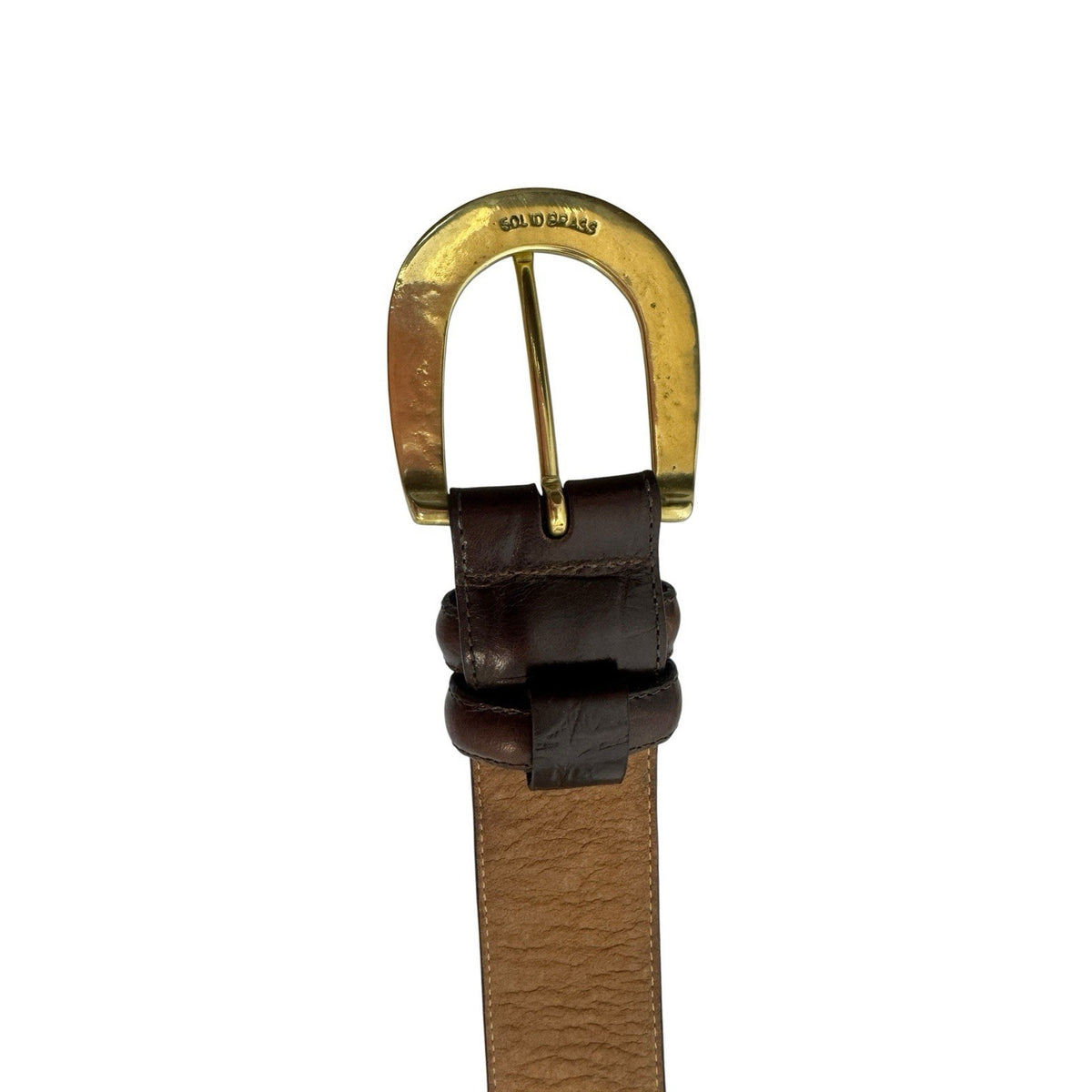 Vintage Brighton Leather Croc Embossed Brown Belt Medium