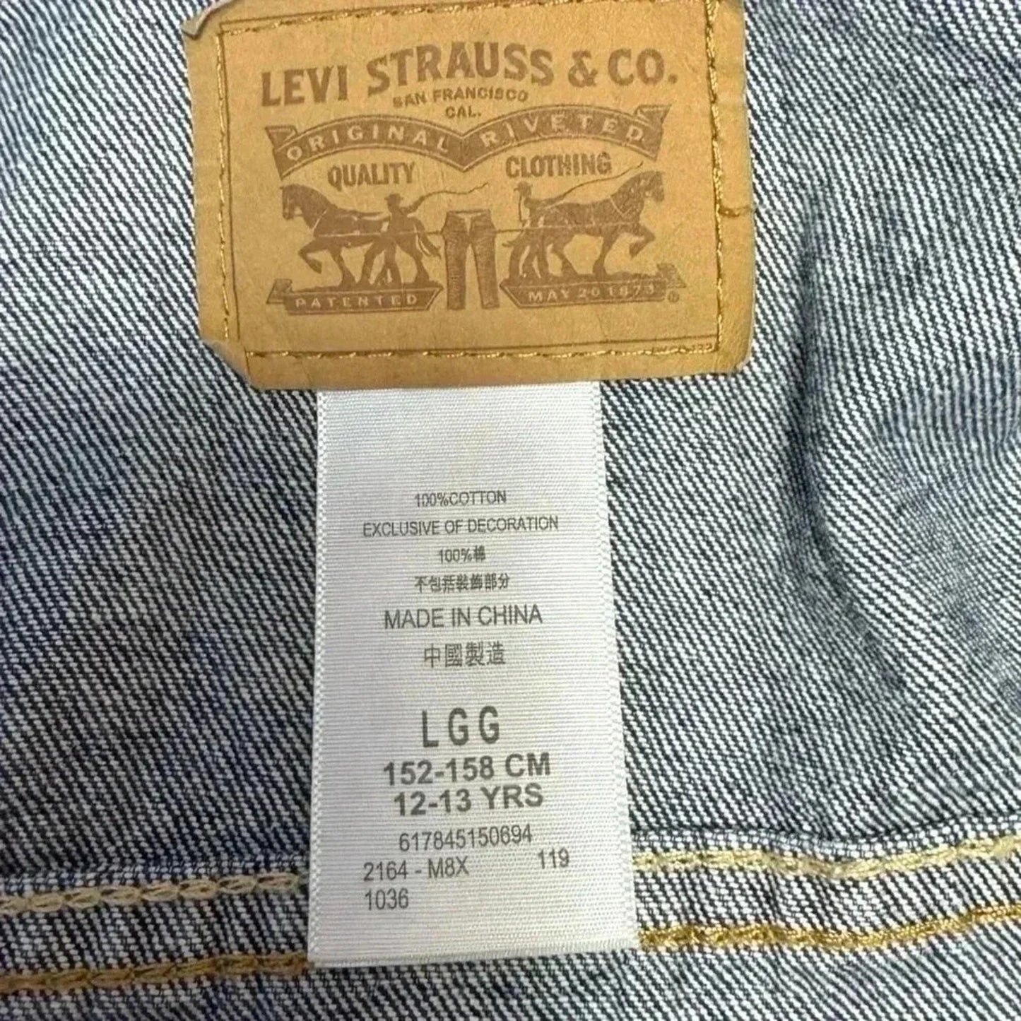 Levi's Denim Trucker Jacket | Big Kid’s | Size Large Blue Jean