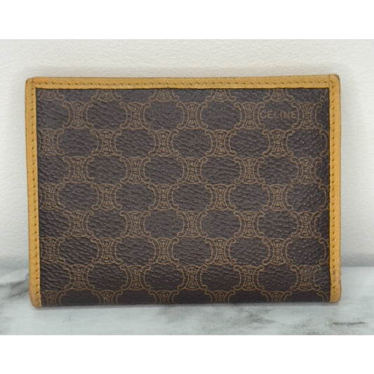 Celine Vintage Macadam Card Case Bifold Wallet Triomphe Logo M13