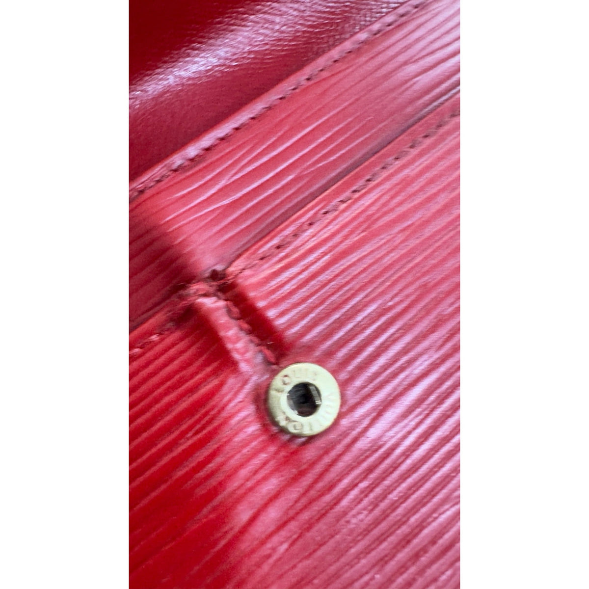 Louis Vuitton Red Epi Leather Sarah Long Continental Wallet with Chain