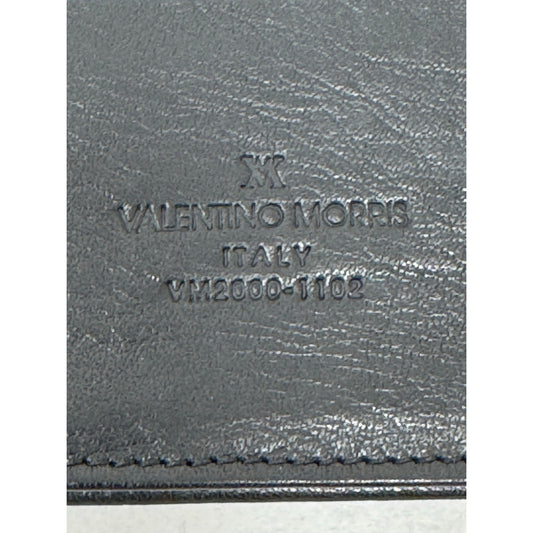 Valentino Morris Italy Black Leather Long  Bifold Wallet