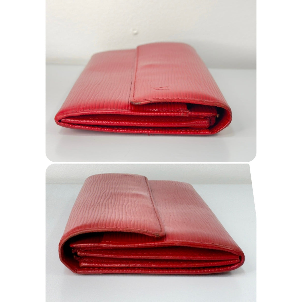 Louis Vuitton Red Epi Leather Sarah Long Continental Wallet with Chain