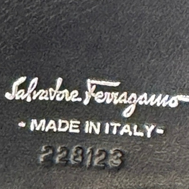 Salvatore Ferragamo Black Unisex Zip Wallet Authentic Vintage