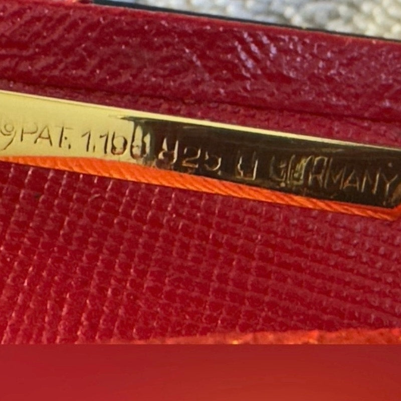 Vintage Goatskin Leather Kisslock Wallet 1960s Original Paperwork RICO Ostrich