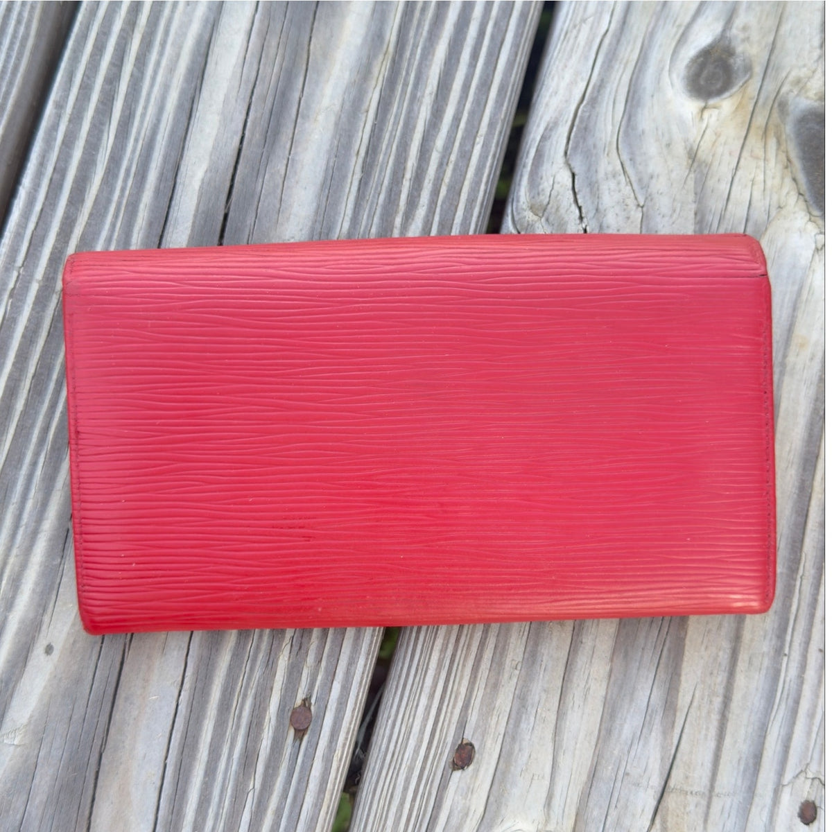 Louis Vuitton Red Epi Leather Sarah Long Continental Wallet with Chain
