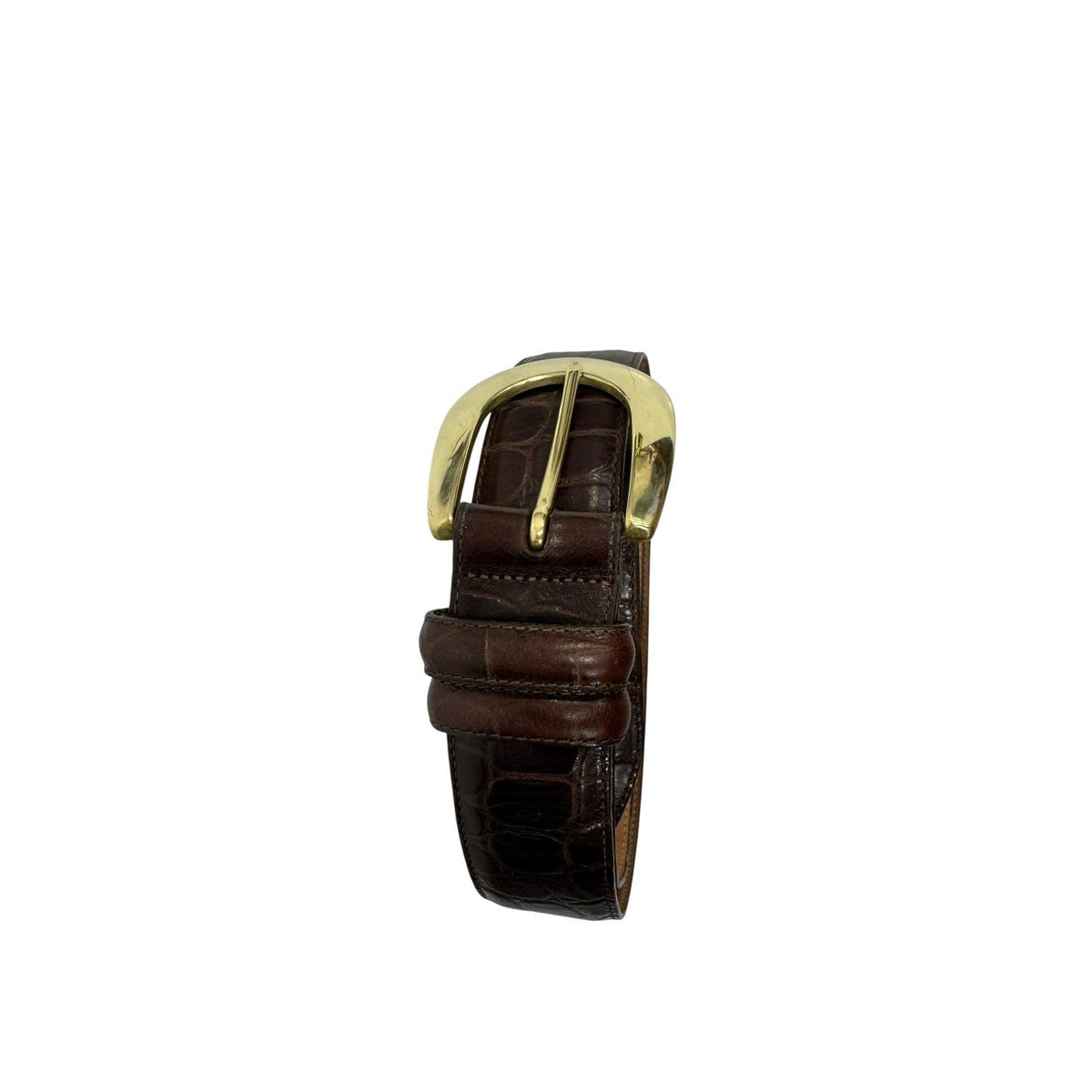 Vintage Brighton Leather Croc Embossed Brown Belt Medium