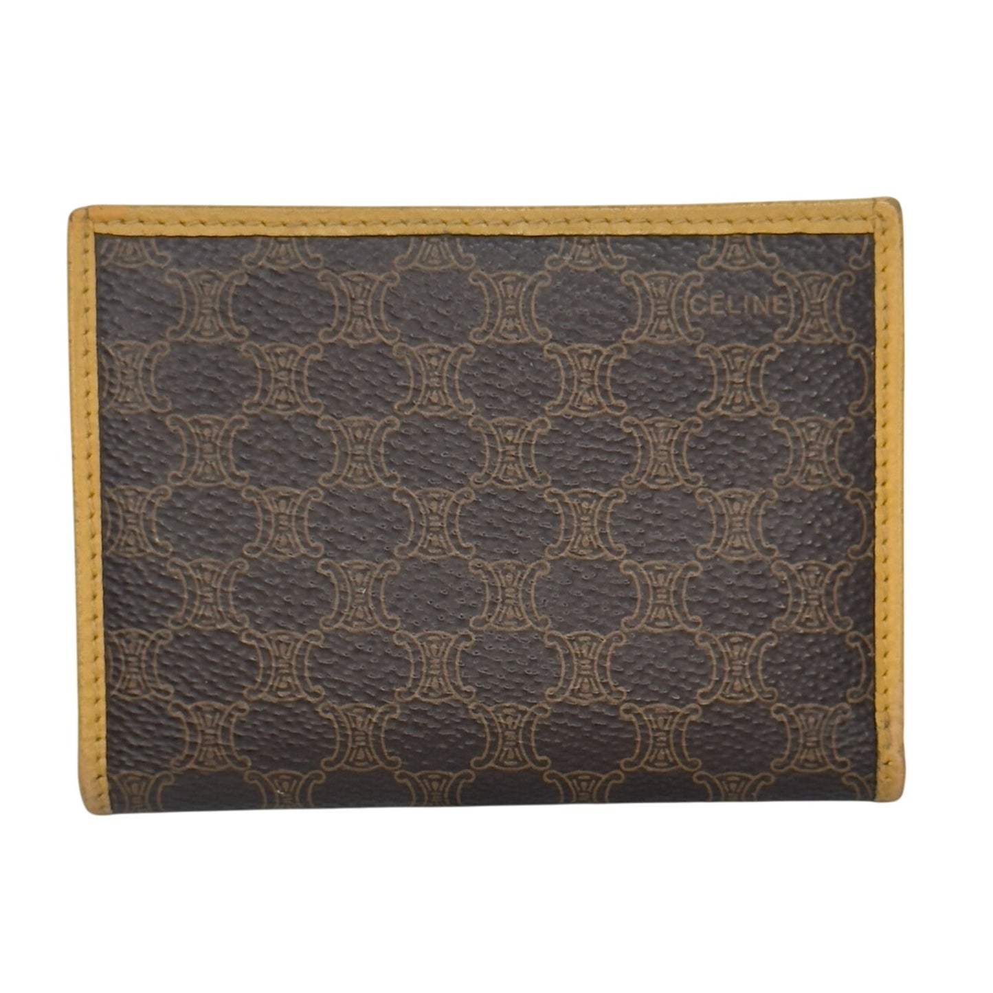 Celine Vintage Macadam Card Case Bifold Wallet Triomphe Logo M13