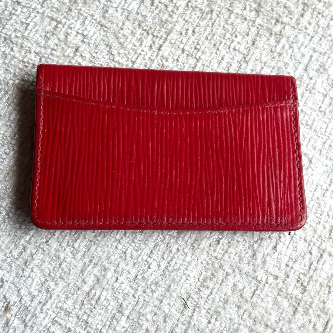 Louis Vuitton Red Epi Leather Pocket Organizer Card Holder Wallet Authentic LV