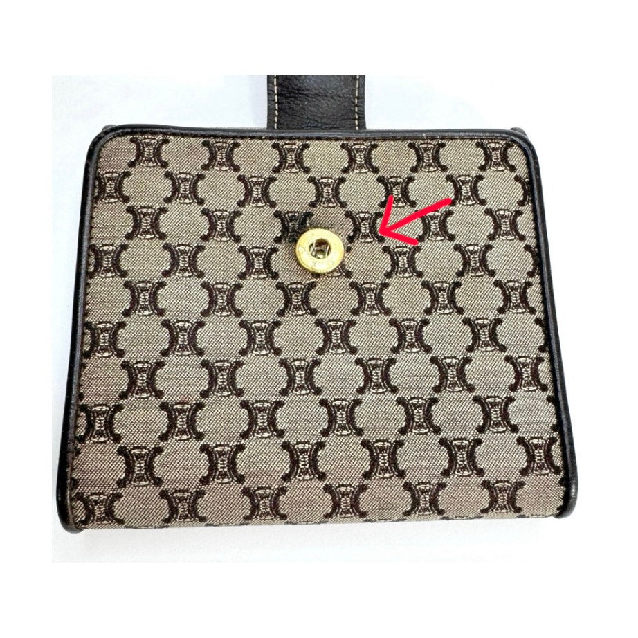 Celine Triomphe Canvas Macadam Compact Wallet