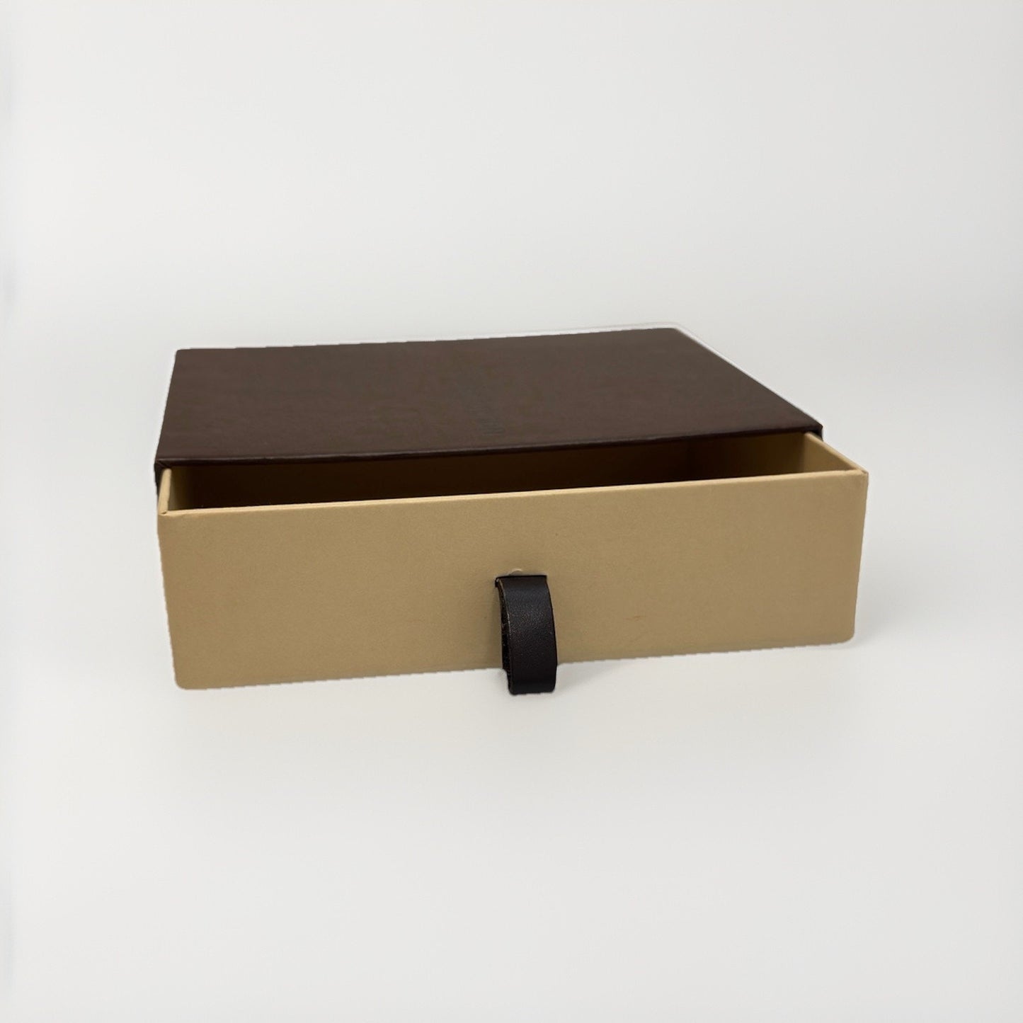 Authentic Louis Vuitton Empty Drawer Storage Box Vintage Brown Leather Pull Tab