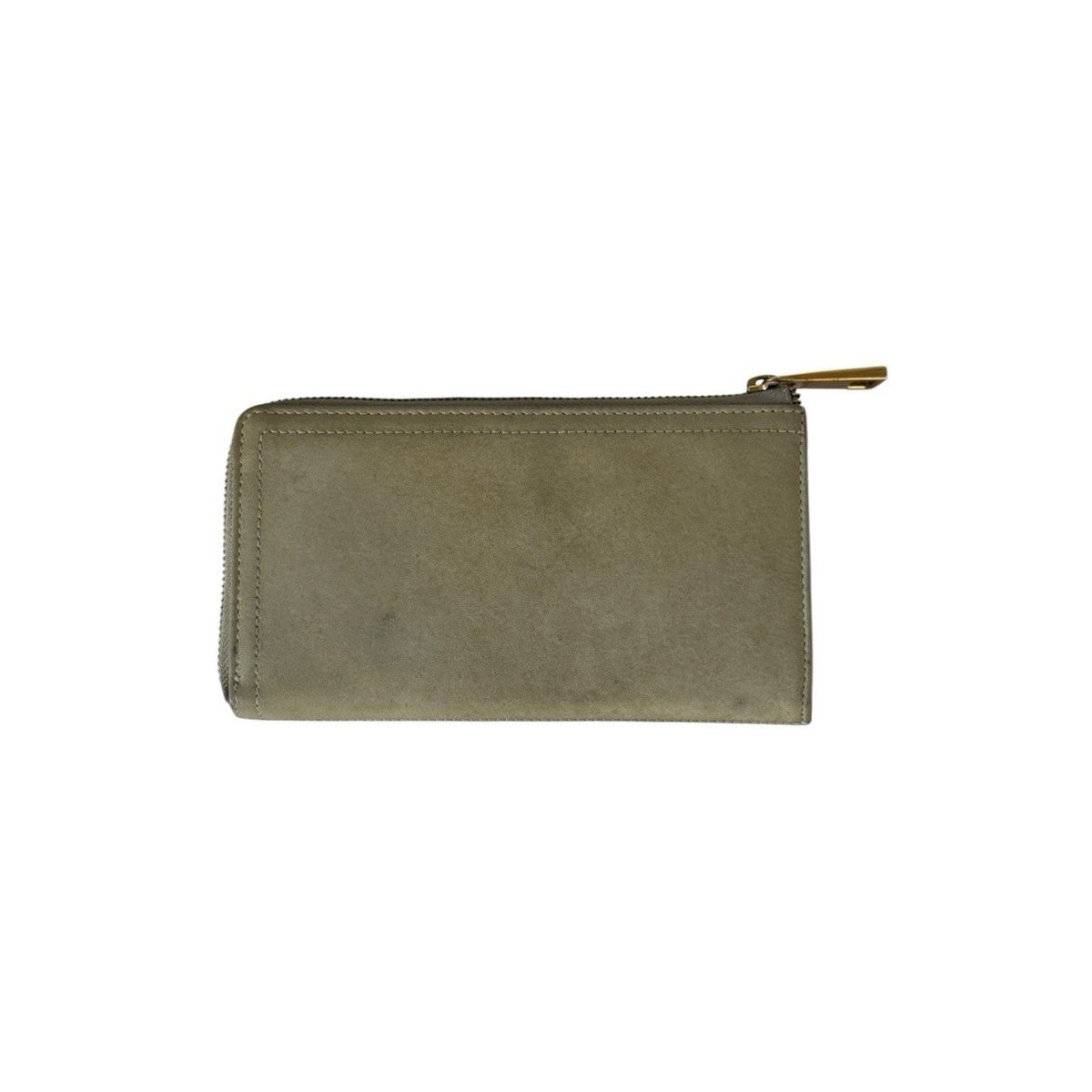 Margot New York Zip Around Leather Wallet Wristlet Olive Green