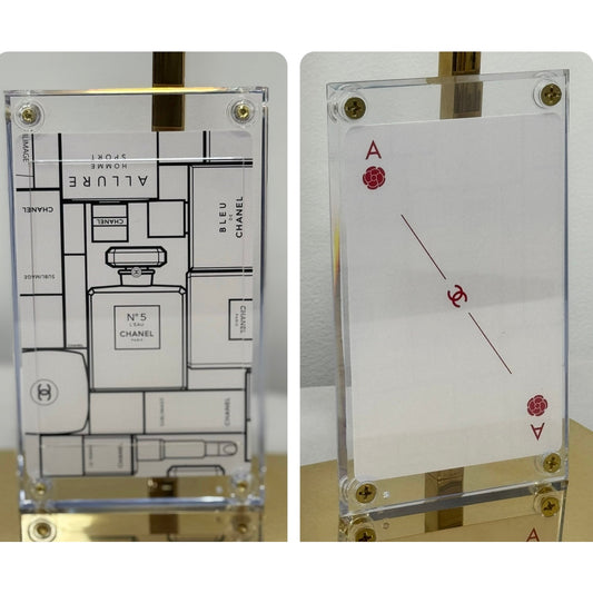 Chanel Limited Edition Perfume Design Red Camellia Ace Playing Card Display RARE