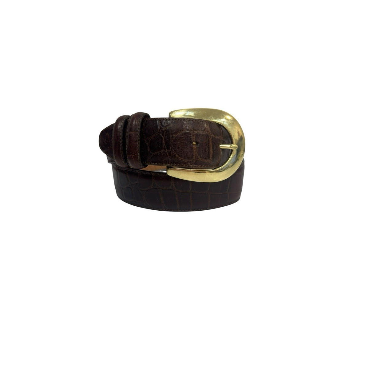Vintage Brighton Leather Croc Embossed Brown Belt Medium