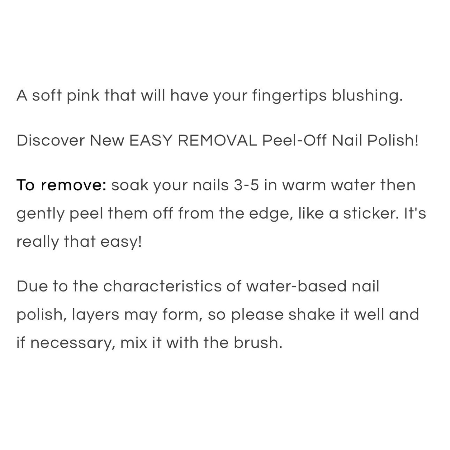 ManiMe Rose Petal Peel-Off Nail Polish K-Beauty Water-Based Bonus Mini File