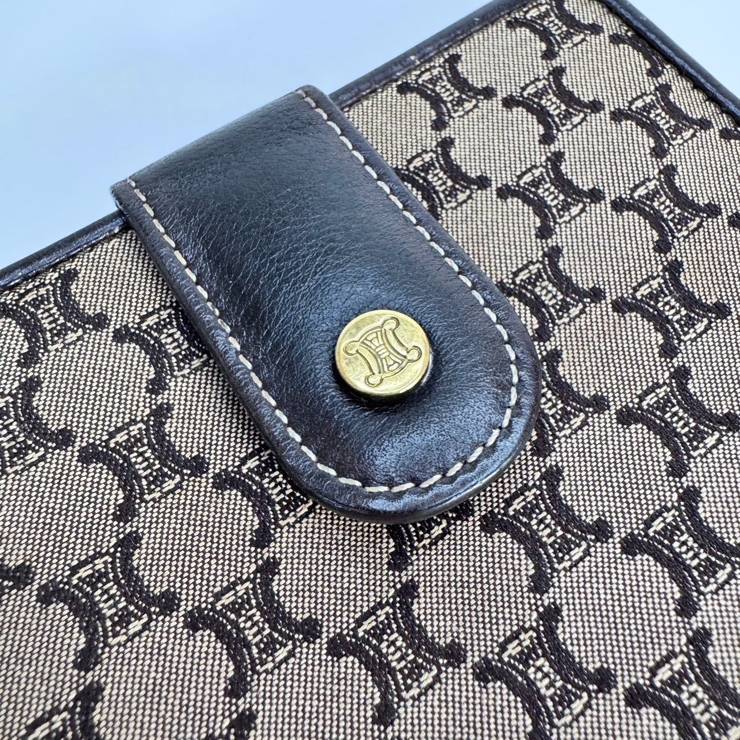 Celine Triomphe Canvas Macadam Compact Wallet