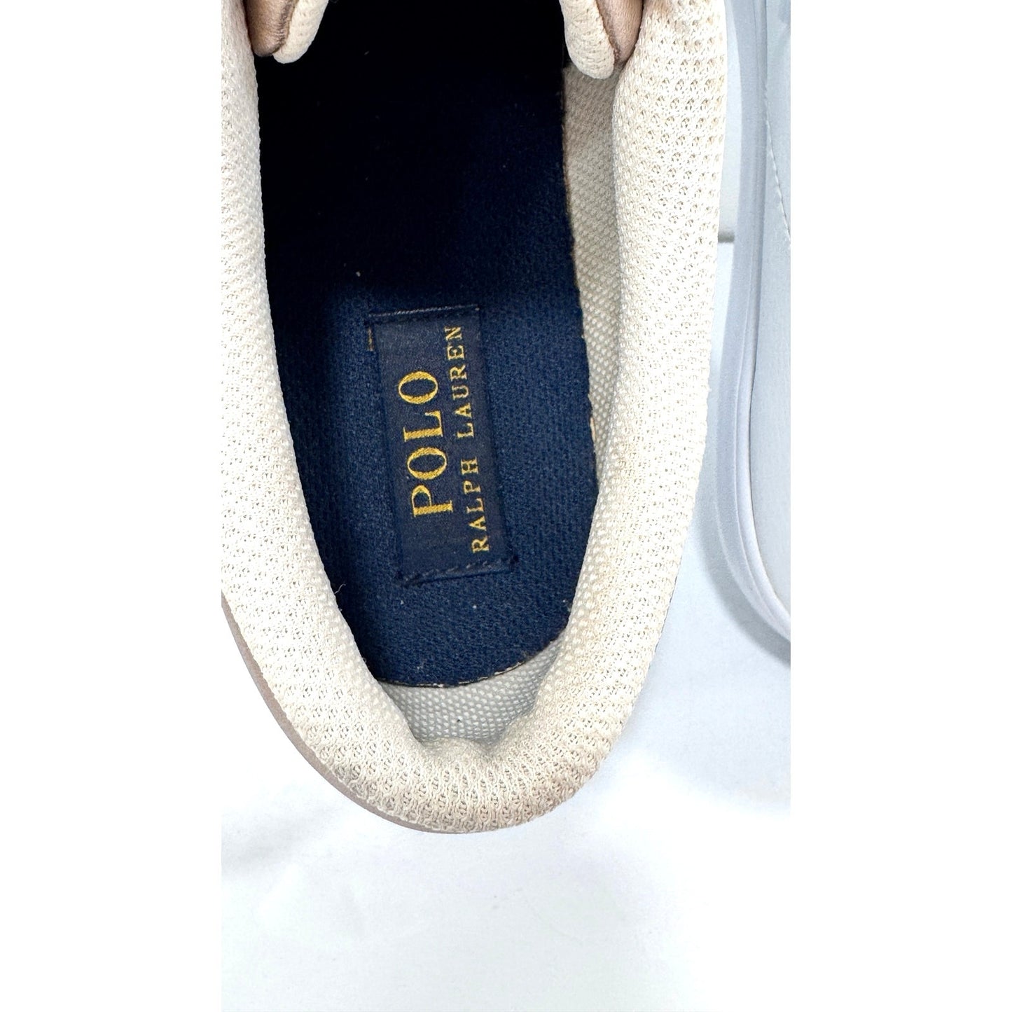 Polo Ralph Lauren White & Rose Gold Sneakers Athletic Shoes Junior 7