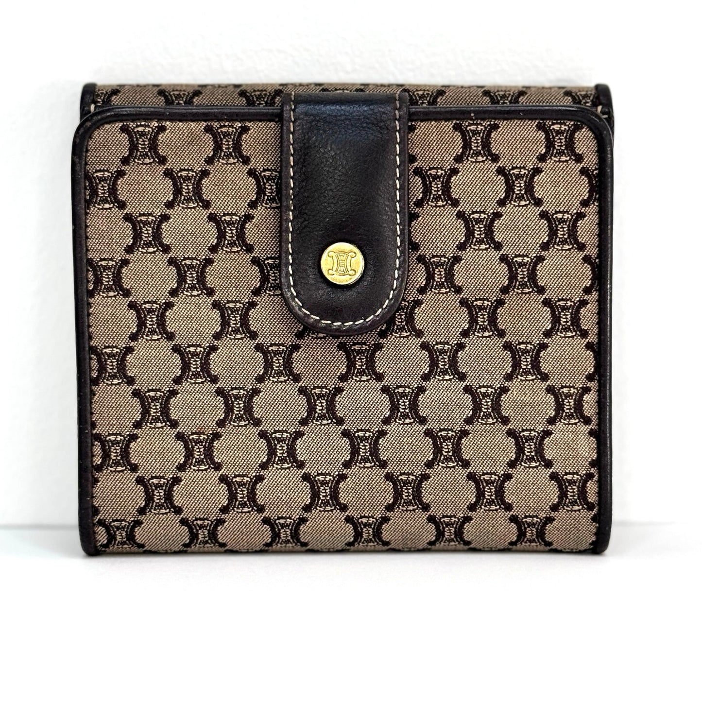 Celine Triomphe Canvas Macadam Compact Wallet