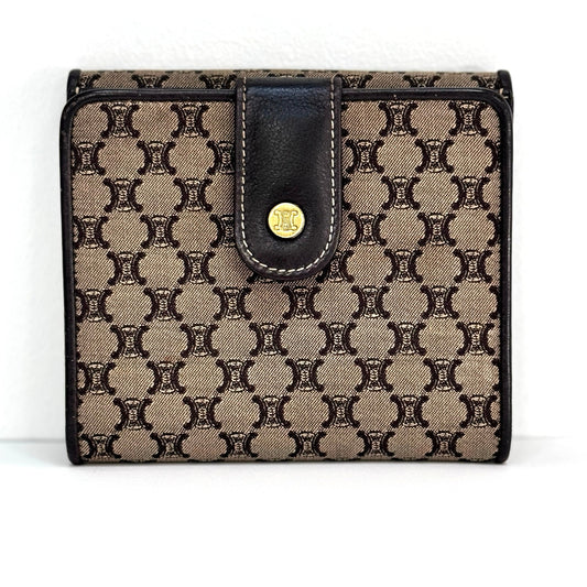 Celine Triomphe Canvas Macadam Compact Wallet