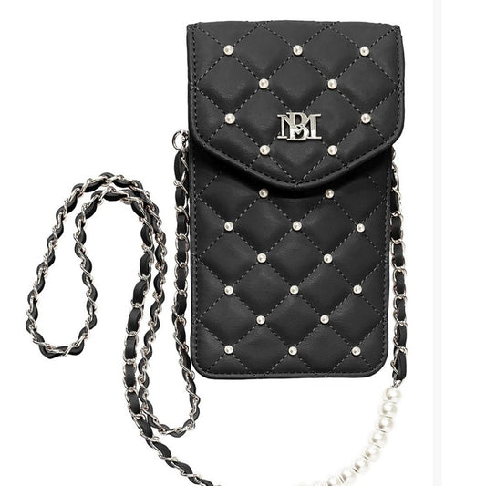 Badgley Mischka crossbody WITH DIAMOND QUILTING AND PEARLS