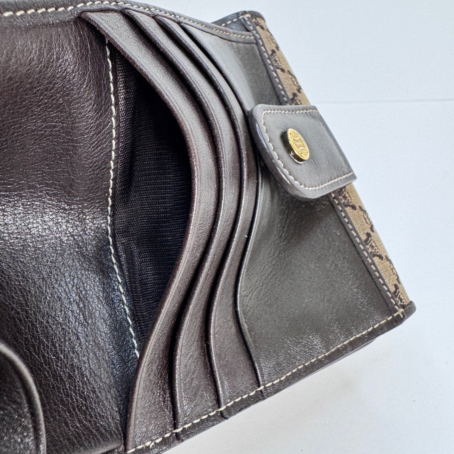 Celine Triomphe Canvas Macadam Compact Wallet