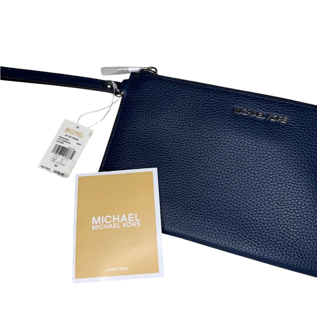 Michael Kors Jet Set Travel Large Pebbled Leather Pouch Discontinued