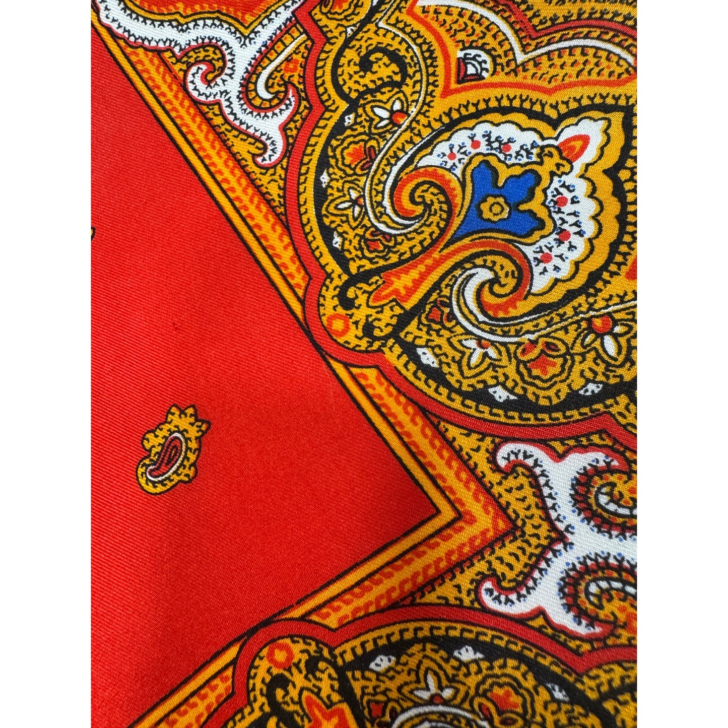 Vintage Hand Rolled Silk Scarf  Made in Japan Red Paisley