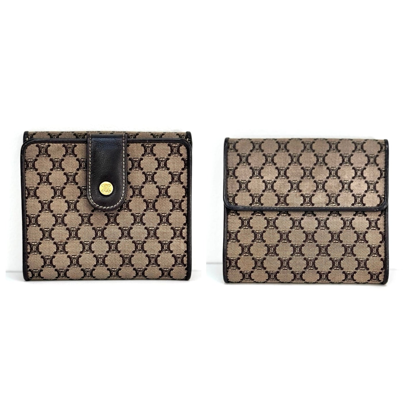 Celine Triomphe Canvas Macadam Compact Wallet