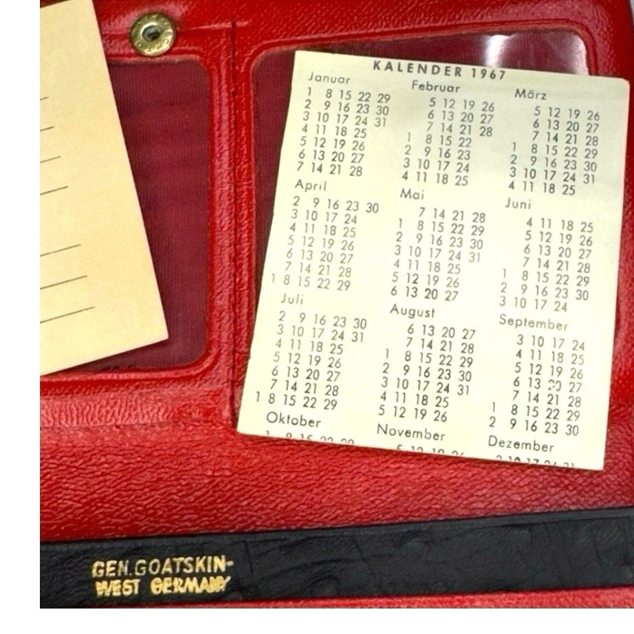 Vintage Goatskin Leather Kisslock Wallet 1960s Original Paperwork RICO Ostrich