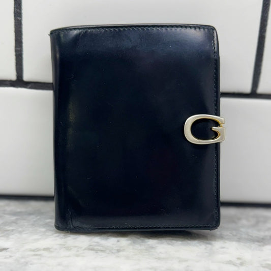 Gucci Black Leather Wallet with G Clasp | Red Interior | Vintage