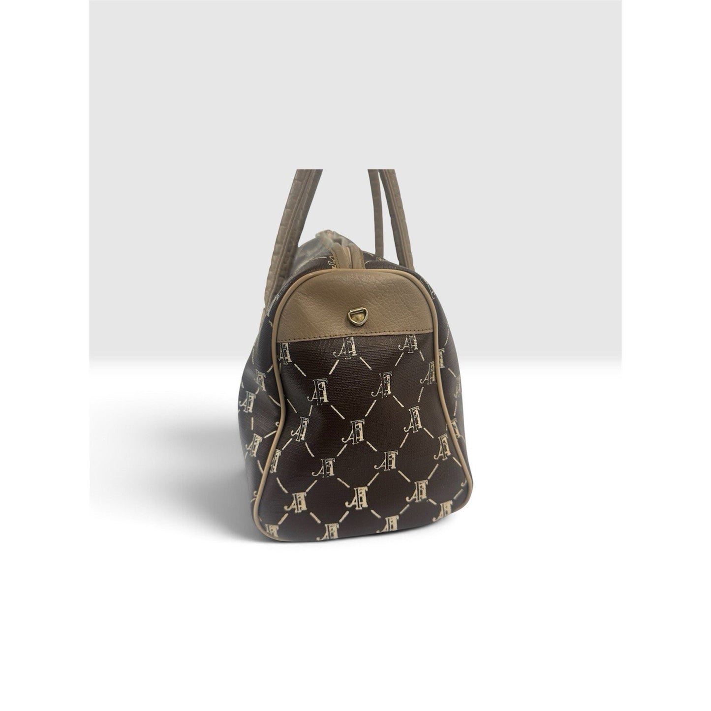 Vintage 80s Fifth Avenue Handbags FA Monogram Coated Canvas Boston Satchel USA