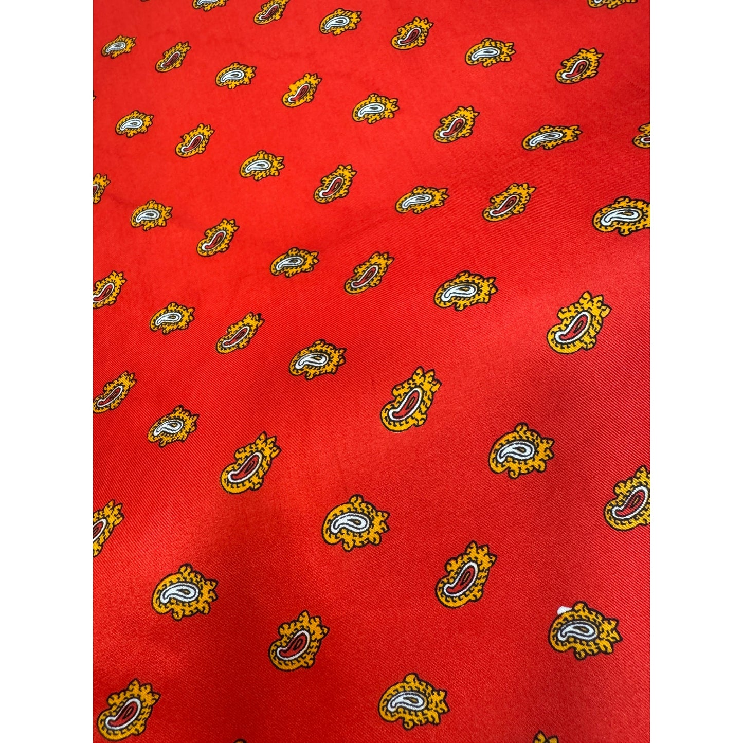 Vintage Hand Rolled Silk Scarf  Made in Japan Red Paisley