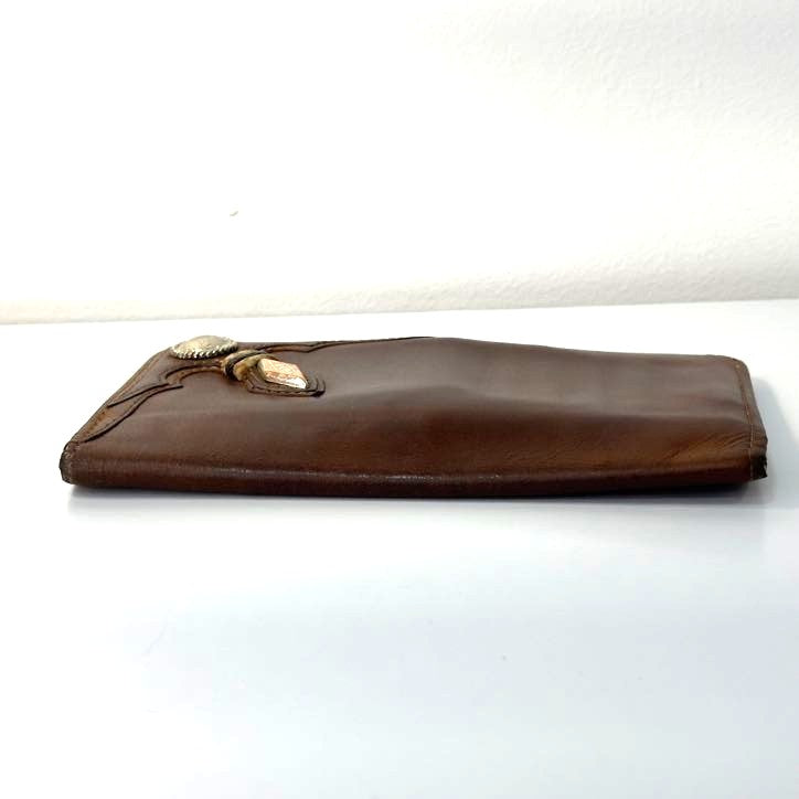 Stockyards rawhide checkbook wallet side and corner wear