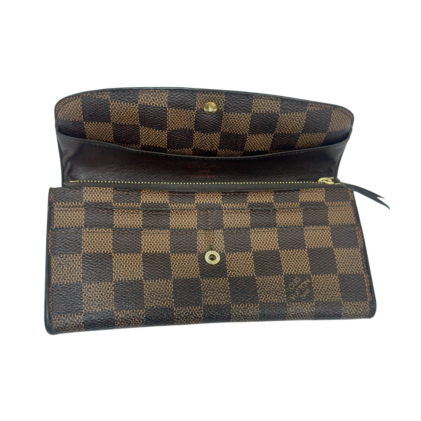 Louis Vuitton Damier Ebene Emilie Long Wallet Authentic LV