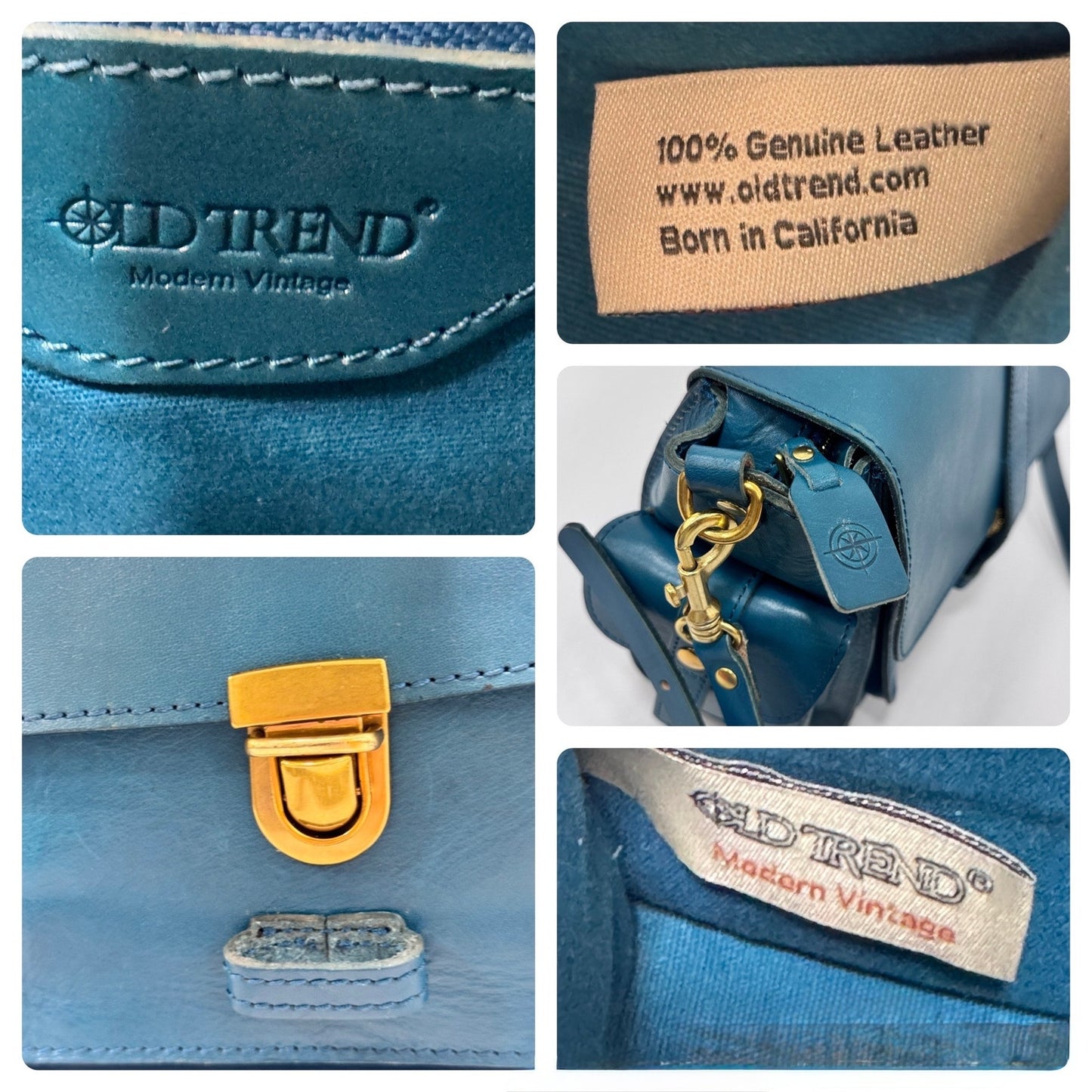 Old Trend Turquoise Leather Valley Breeze Crossbody w/ Dust Bag