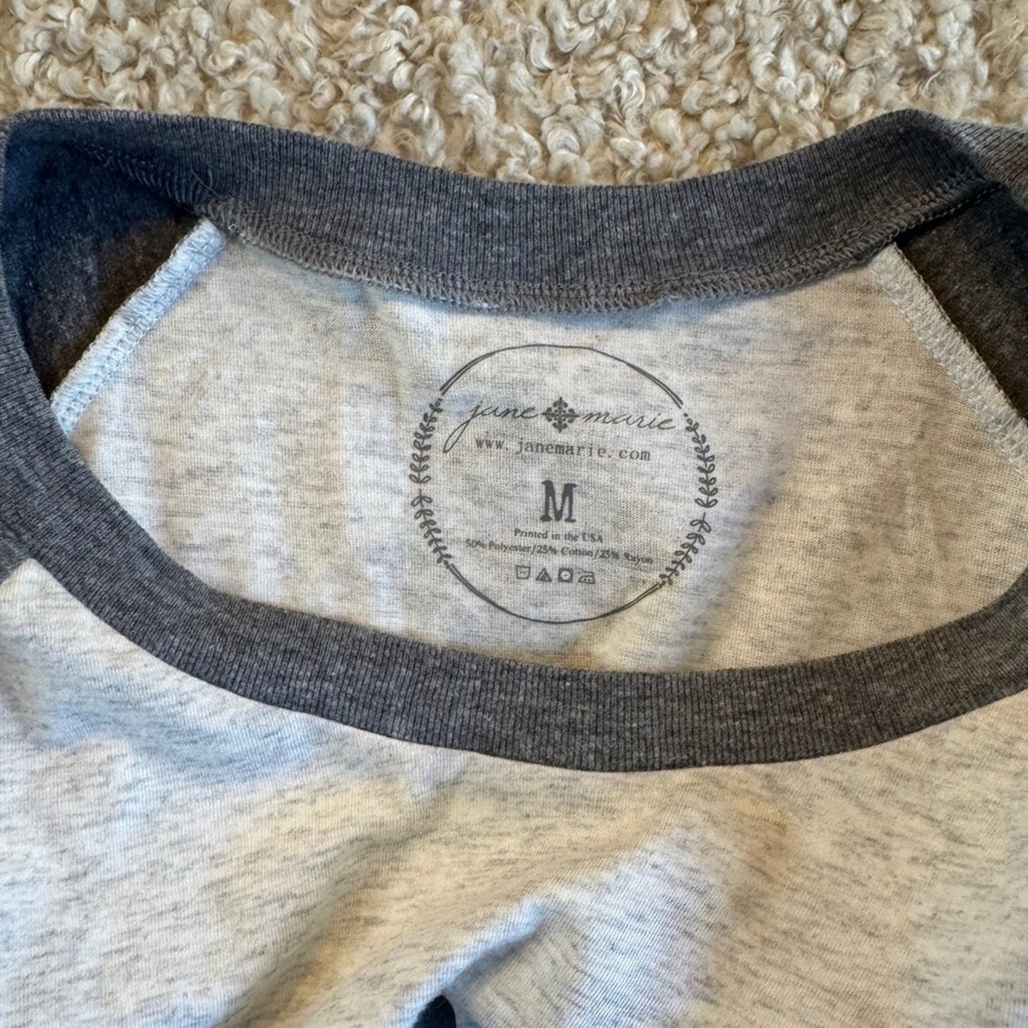 3/4 Sleeve, Round Neck T-Shirt | Big Southern Hair Don't Care | Medium | NWT