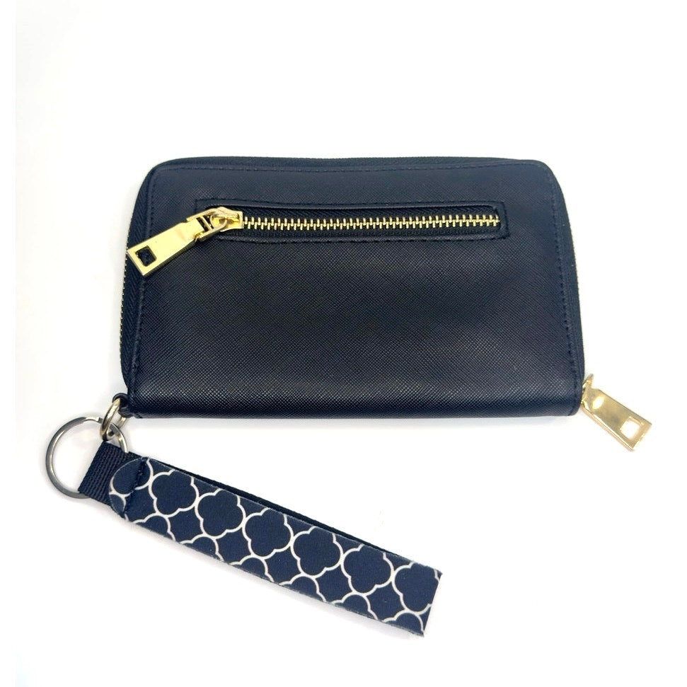 Laura Ashley Black Passport Holder Wallet Wristlet