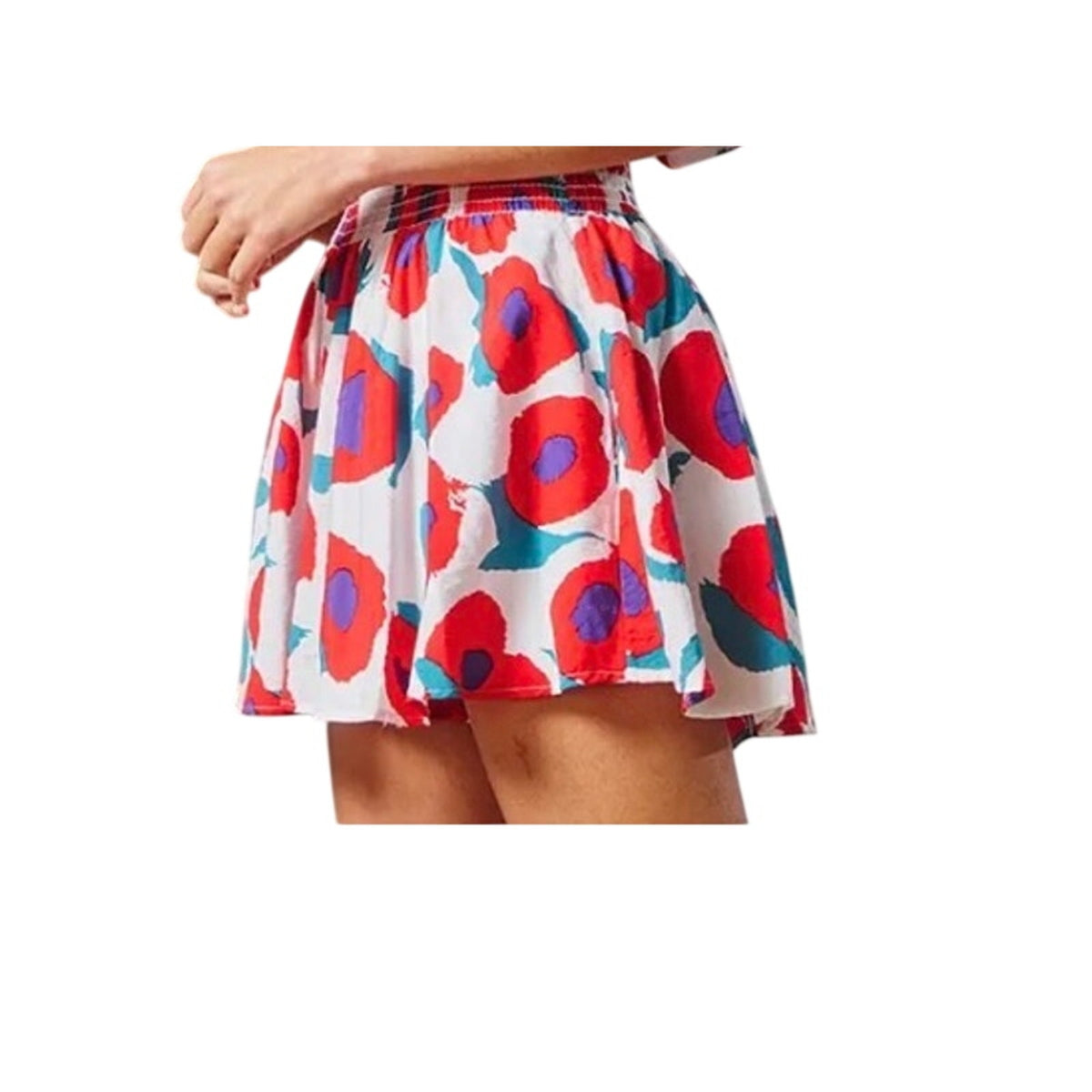High Waisted Smocked Top Wide Leg Floral Shorts Large NWT