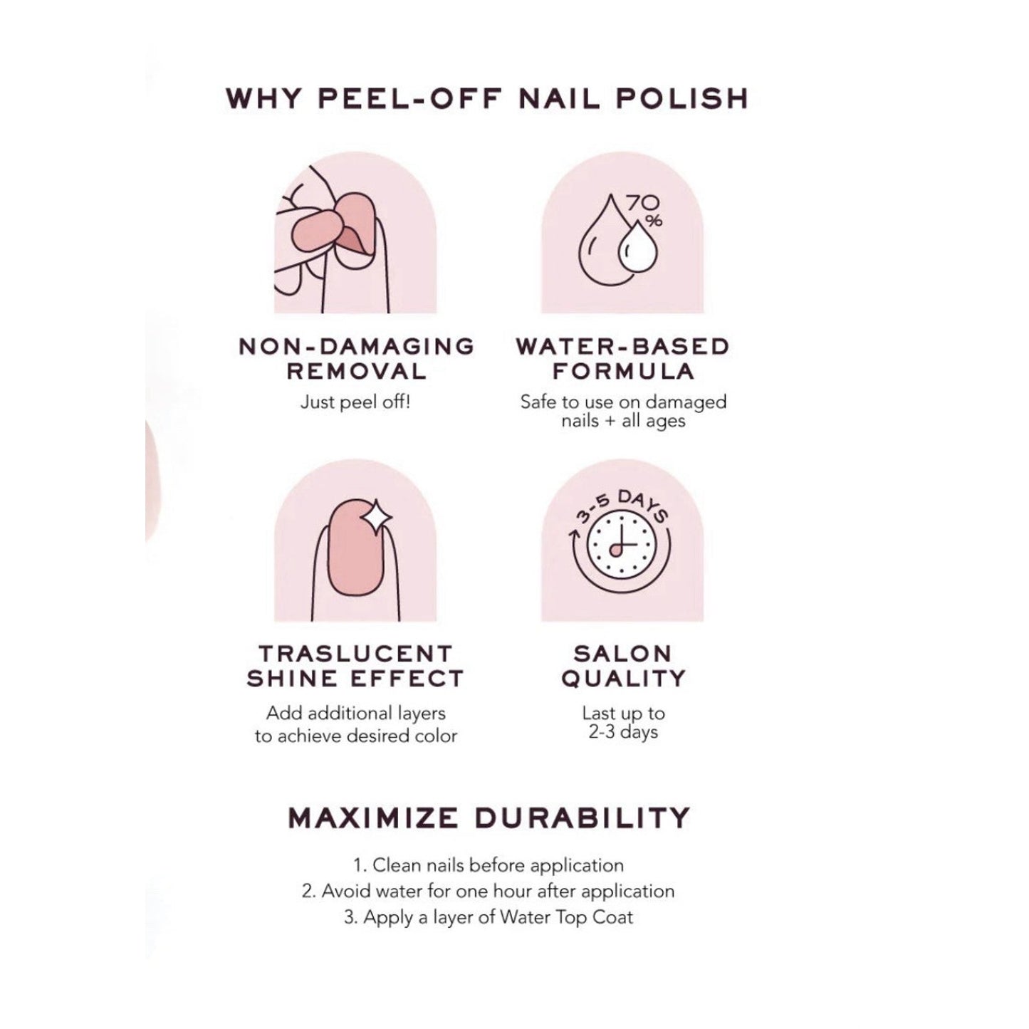 ManiMe Rose Petal Peel-Off Nail Polish K-Beauty Water-Based Bonus Mini File