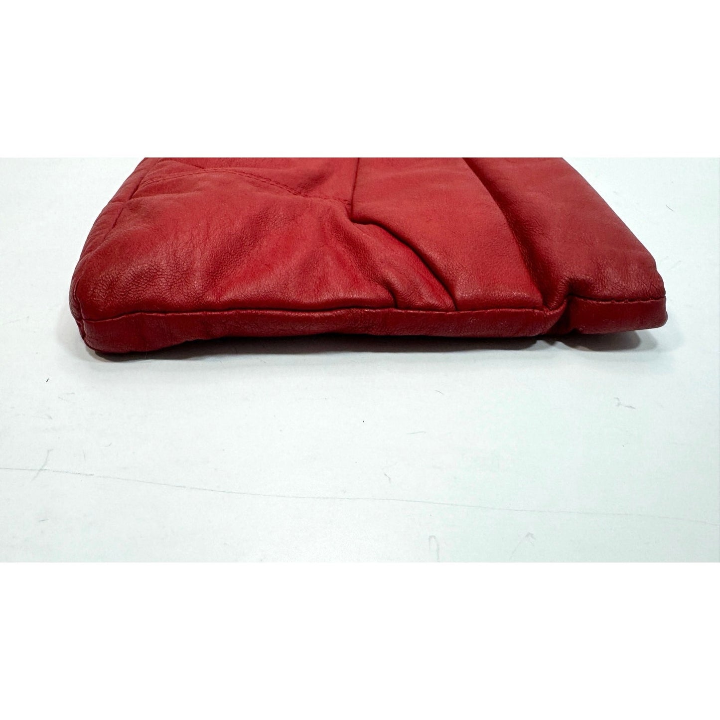Vintage Red Clutch Purse Bag Zip Closure & Exterior Flap Pocket