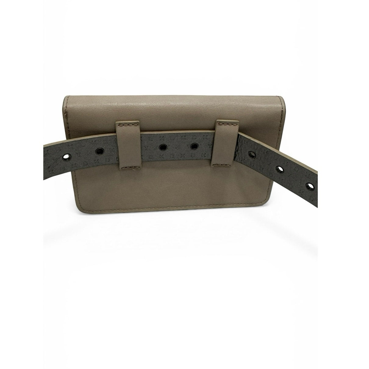 DKNY Logo Belt Bag Fanny Pack Beige Grommet Belt M/L