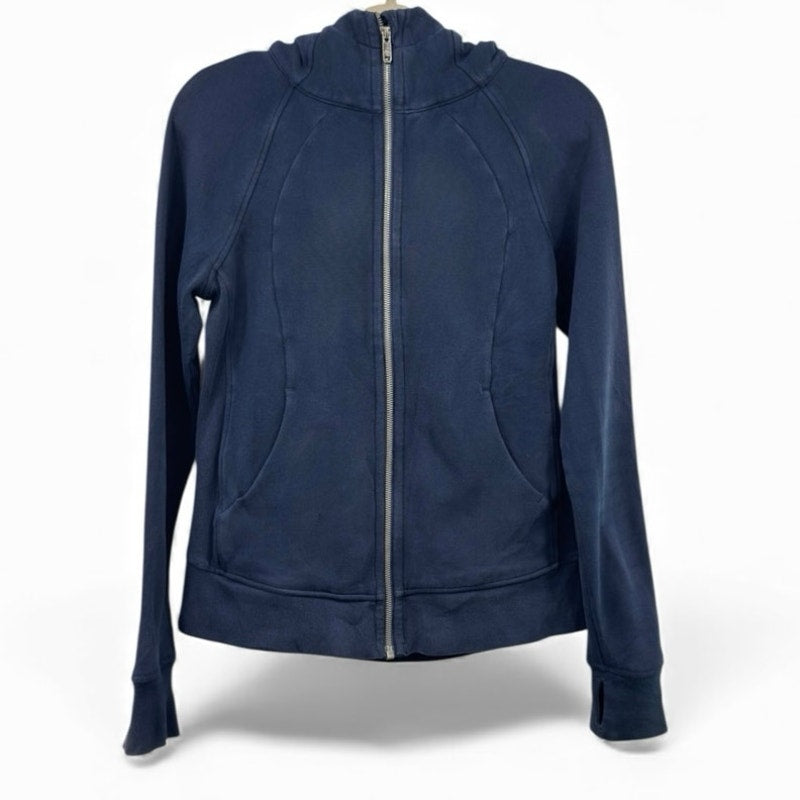 Lululemon Scuba Full Zip Hoodie Light Cotton Fleece Midnight Navy Size 6