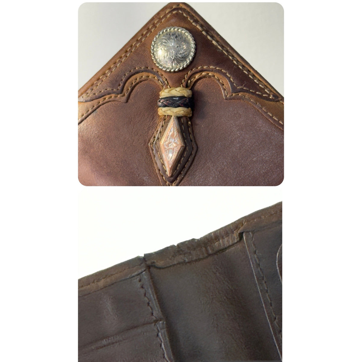 Silver Creek Classics Stockyards Rawhide Leather Checkbook Wallet