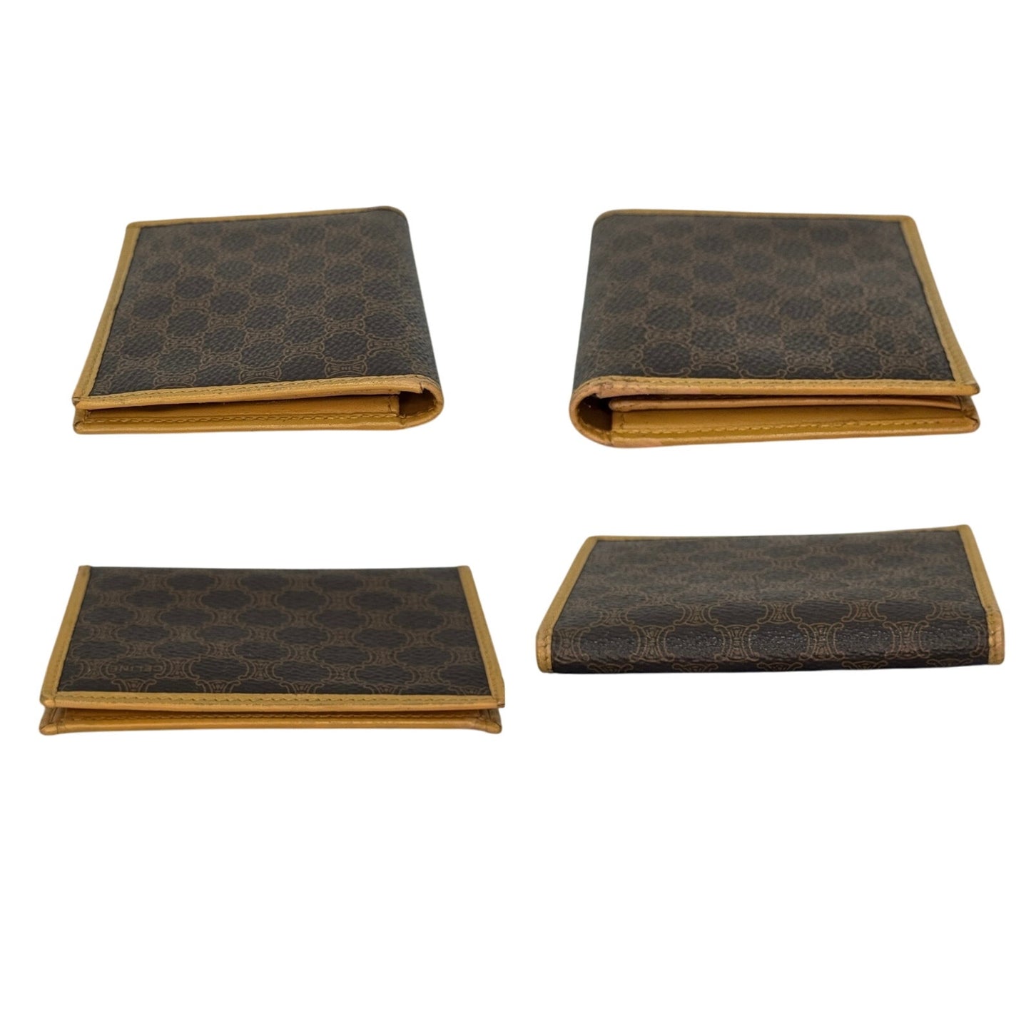 Celine Vintage Macadam Card Case Bifold Wallet Triomphe Logo M13