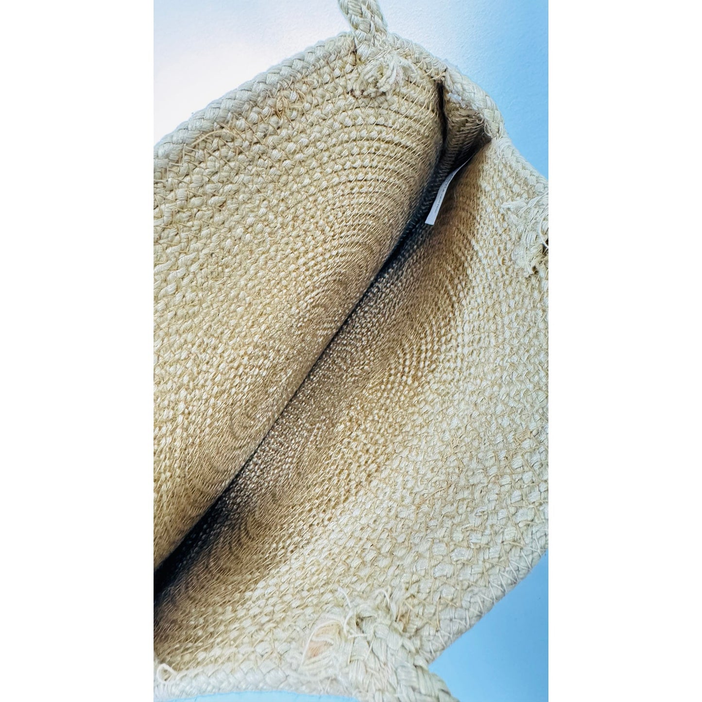 Round Woven Jute Blend Tote Shoulder Bag Colorful Tassel Charm Boho Beach Summer