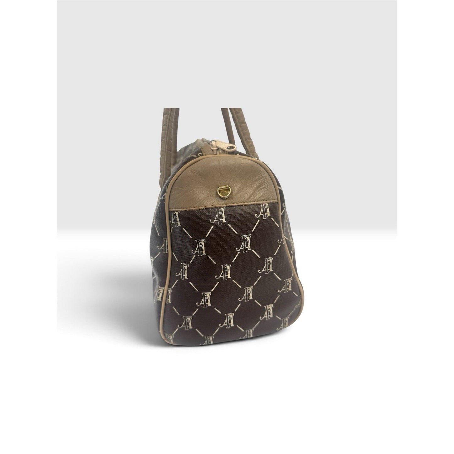 Vintage 80s Fifth Avenue Handbags FA Monogram Coated Canvas Boston Satchel USA