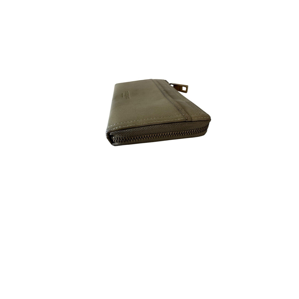 Margot New York Zip Around Leather Wallet Wristlet Olive Green